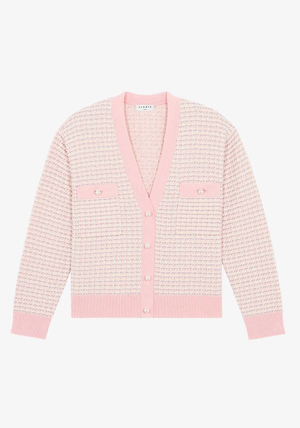 Brandy Tweed-Knit Cropped Cardigan from Sandro