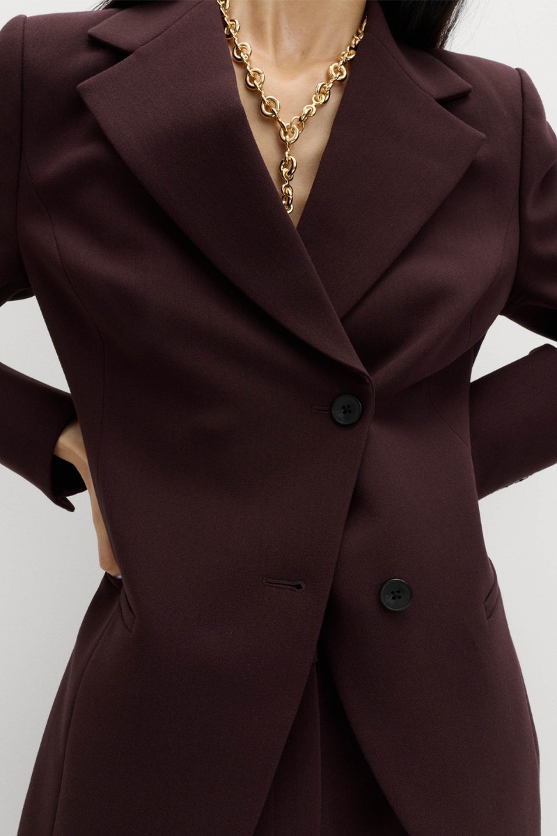 Tailored Cinched Asymmetric Single Breasted Blazer