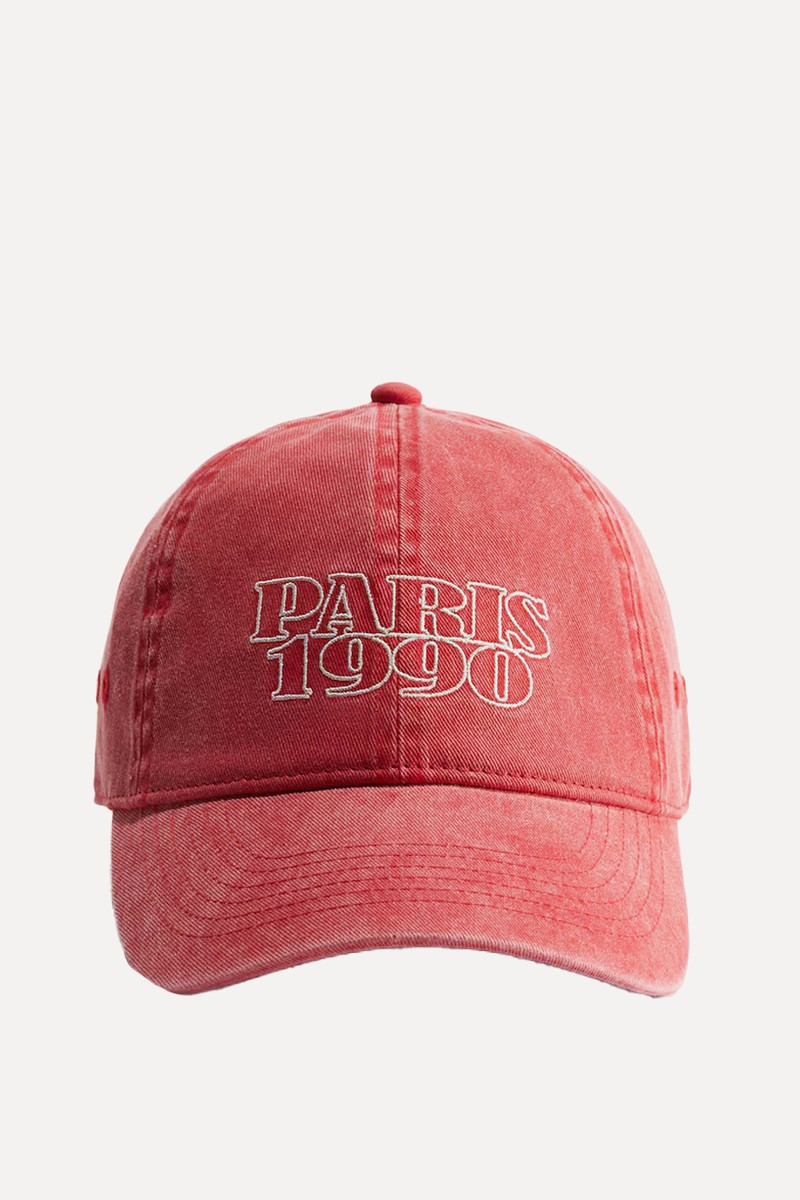 Embroidered-Motif Twill Cap