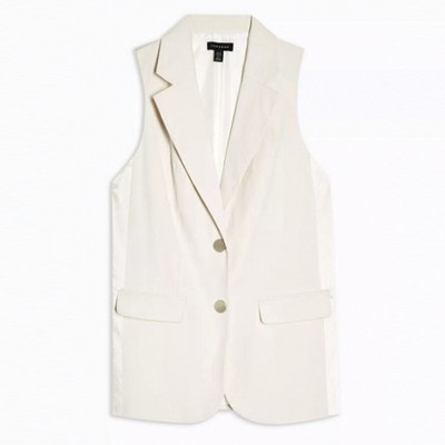 Ivory Sleeveless Blazer