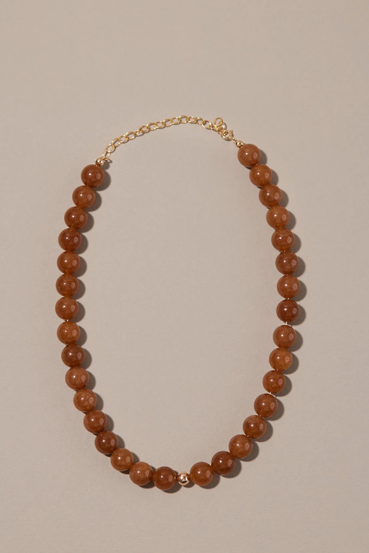 Era Caramel Beaded Necklace from Aurum & Grey