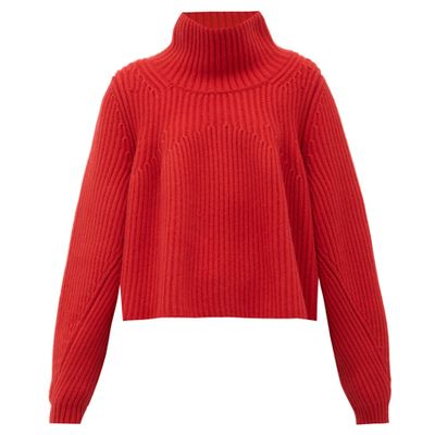 Denny High-neck Ribbed Cashmere Sweater from Khaite
