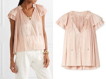 Sade Plisse-Satin Top from Ulla Johnson