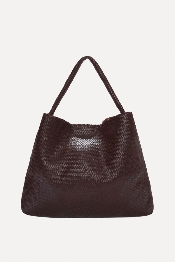 Leather Woven Oversized Shoulder Bag from The White Company