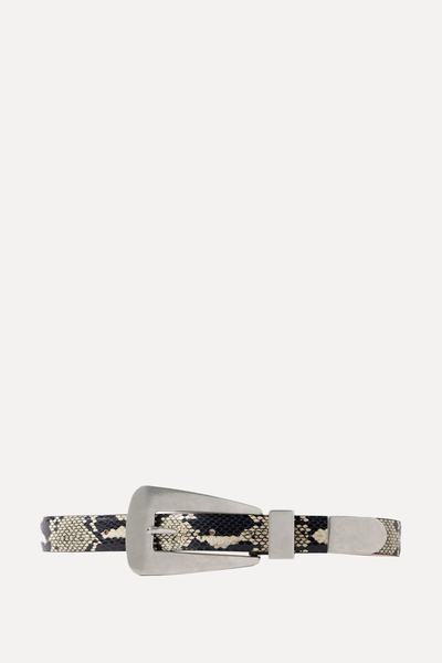 Lucca Snake-Effect Leather Belt from KHAITE