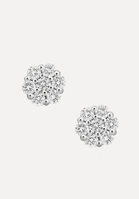 Large Lab Diamond Cluster Earrings