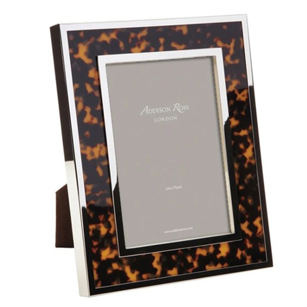 Chunky Faux Tortoiseshell & Silver Photo Frame