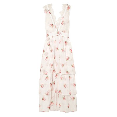 Dale Lace-Trimmed Floral-Print Cotton-Voile Midi Dress from Brock Collection