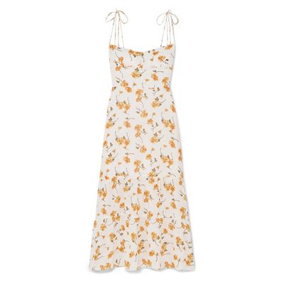 Emmie Floral-Print Georgette Midi Dress from Reformation