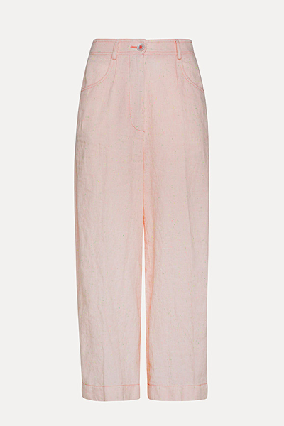 Trousers In Slub Linen