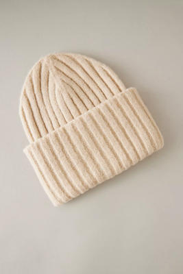 Chunky Ribbed Knit Beanie Hat from  Anthropologie