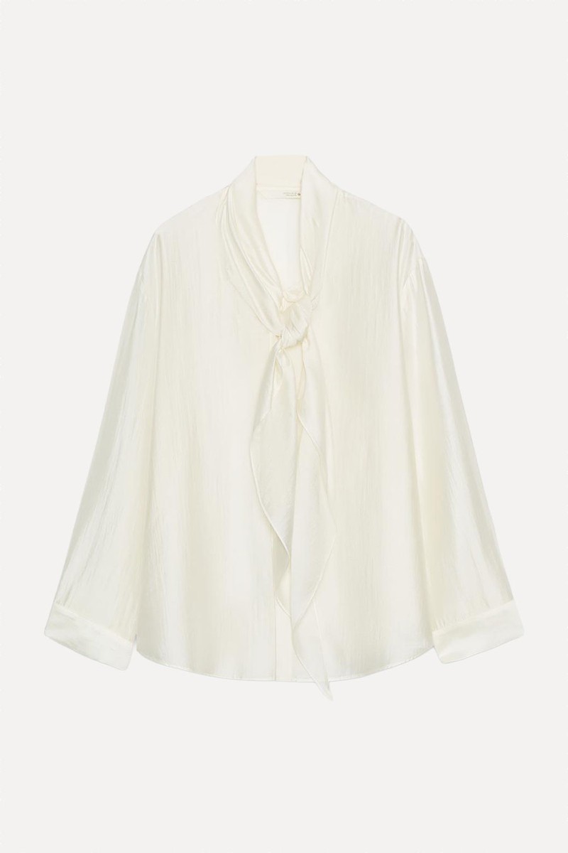 ZW Collection Satin Shirt With Ties