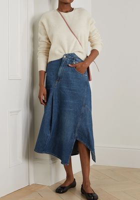 Asymmetric Denim Midi Skirt from Loewe