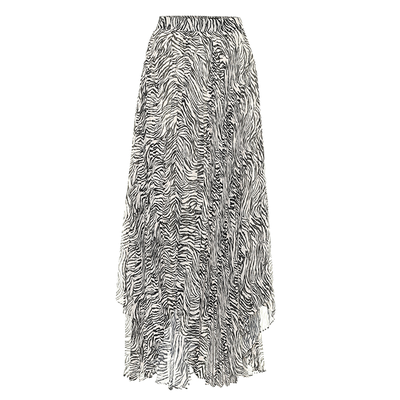 Alena Zebra-Print Silk-Blend Midi Skirt from Isabel Marant