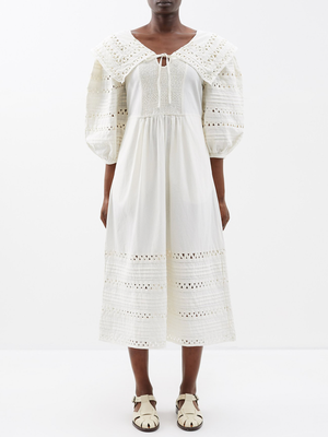 Willa Puff-Sleeve Smocked Cotton Dress, £540 | Sea