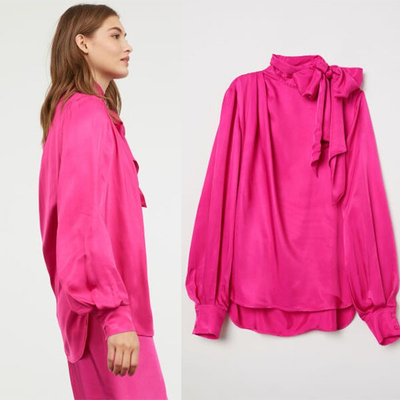 Pink Blouse With Ties