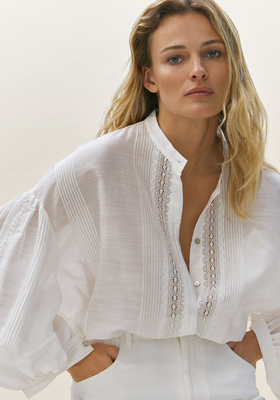 Embroidered Cotton And Silk Shirt from Massimo Dutti