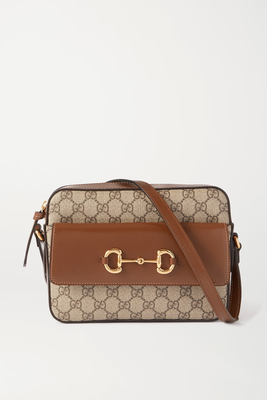 Horsebit 1955 Small Leather-Trimmed Printed Coated-Canvas Shoulder Bag from Gucci