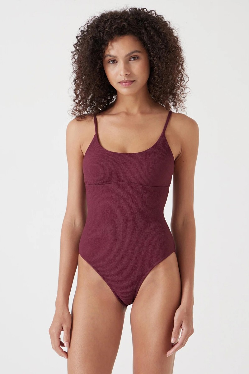 Square Neck Texture Swimsuit from Hush