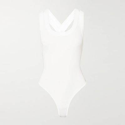 Suki Ribbed Stretch-Cotton Jersey Thong Bodysuit from The Line By K
