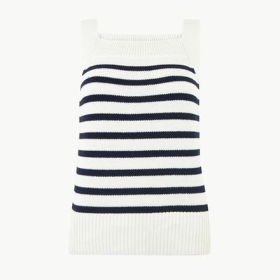 Pure Cotton Striped Knitted Vest
