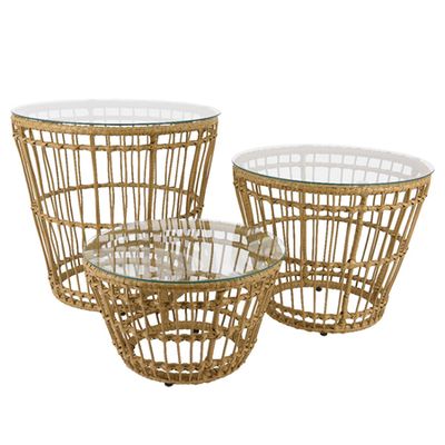 Corsica Wicker Side Table - Set Of 3 from By Amara