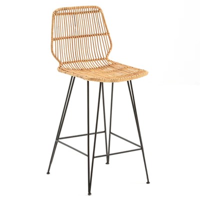 Malu Mid-Height Woven Kubu Bar Stool from La Redoute