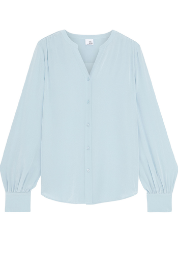 Henrietta Gathered Silk Crepe De Chine Blouse