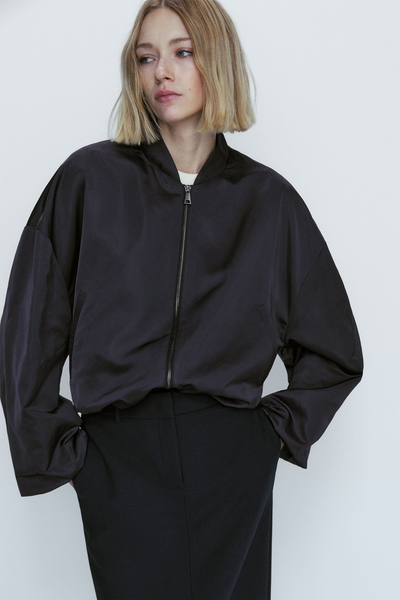 Bomber Jacket With Voluminous Sleeves from Massimo Dutti