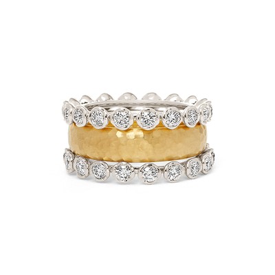 18ct Mixed Gold Organza And Marguerite Diamond Eternity Ring