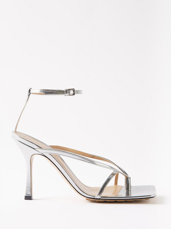 Stretch 90 Square-Toe Leather Sandals from Bottega Veneta