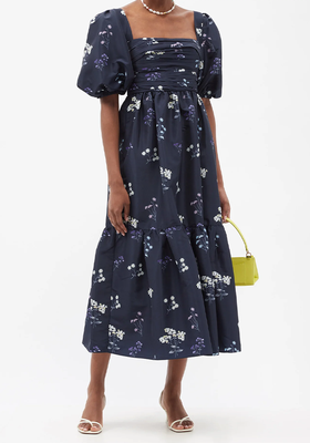 Puff-Sleeve Floral-Print Dress from Self-Portrait