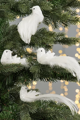 Pack Of 4 Polar Planet Doves Clip On Tree Decorations