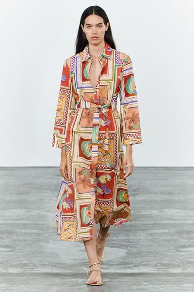 ZW Collection Print Shirt Dress from Zara