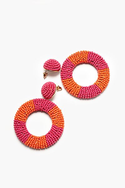 Round Beaded Earrings from Stradivarius