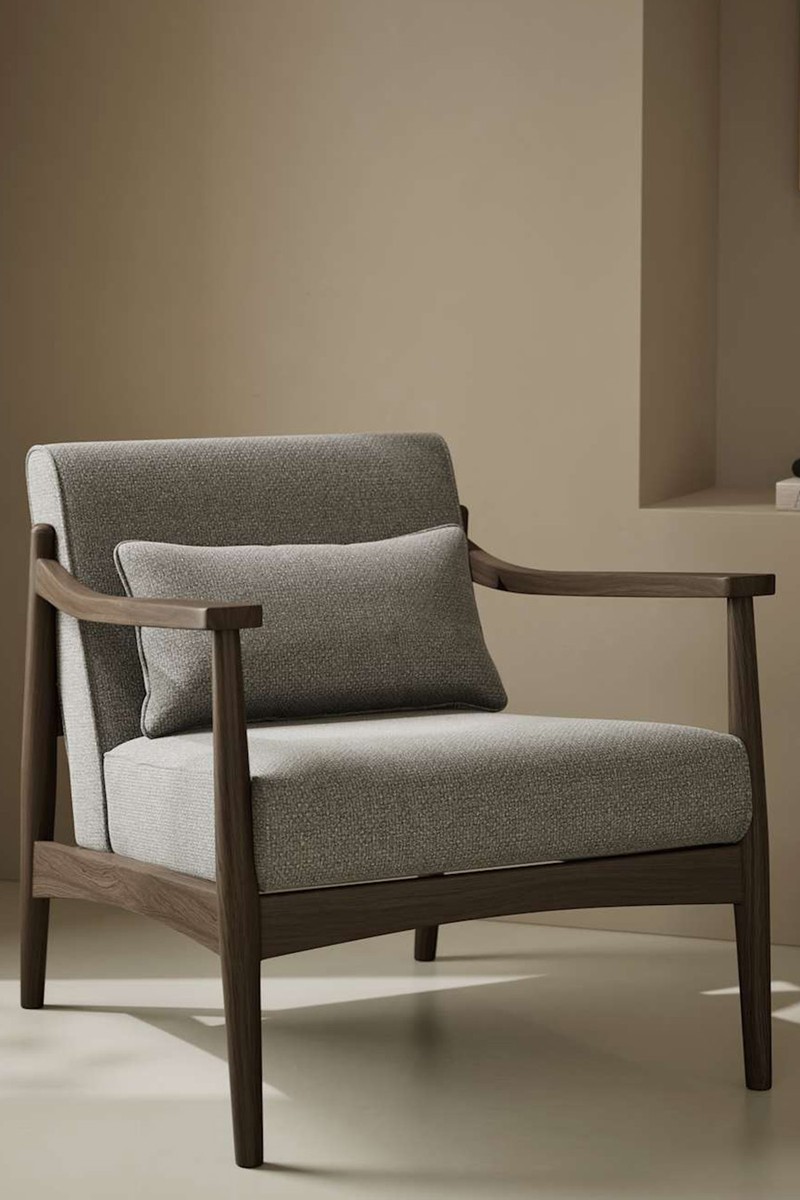 Sherwood Dark Oak Chenille Accent Chair