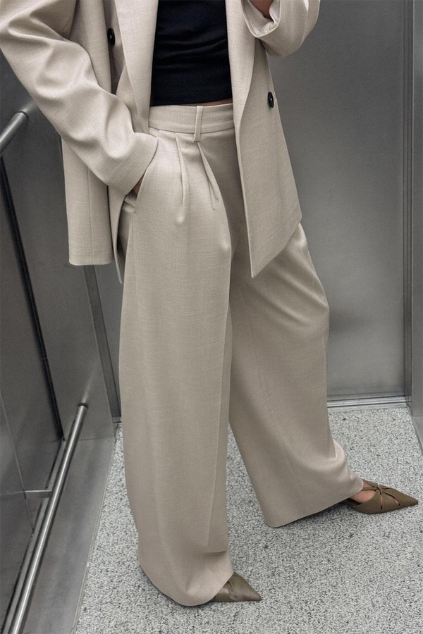 Darted Wide-Leg Trousers from Zara