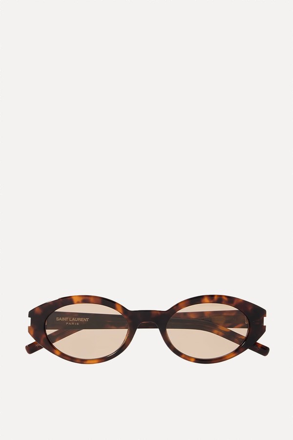 x from Oval-Frame Tortoiseshell Acetate Sunglasses, £340 | Saint Laurent Eyewear