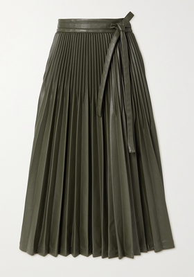 Belted Pleated Vegan Leather Midi Skirt from 3.1 Phillip Lim