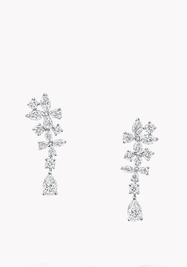 Classic Butterfly Diamond Drop Earrings