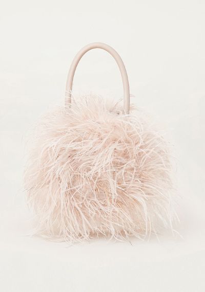 Zadie Feather Bag Oyster/Silver