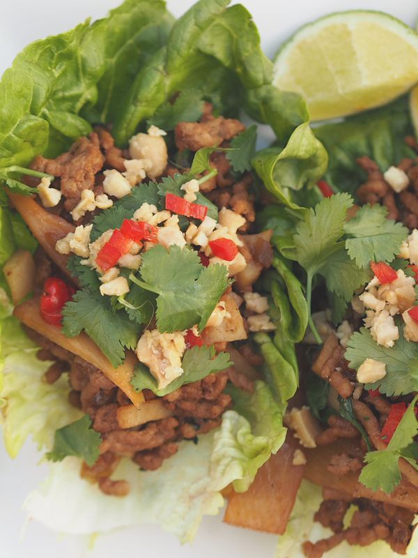 Asian Pork In Lettuce Leaves