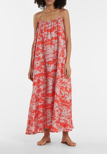 Napoli Printed Silk Twill Slip Dress from Asceno