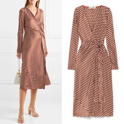 Tilly polka-dot silk-satin wrap dress from Diane Von Furstenberg