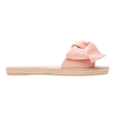 Flat Sandals With Bow - Hamptons - Pastel Rose from Manebi