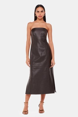 Leather Bandeau Dress