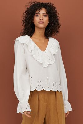 Blouse with Broderie Anglaise from H&M