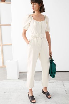 Belted Puff Sleeve Jumpsuit from & Other Stories