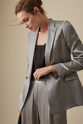 Aria Shimmer Double Breasted Blazer