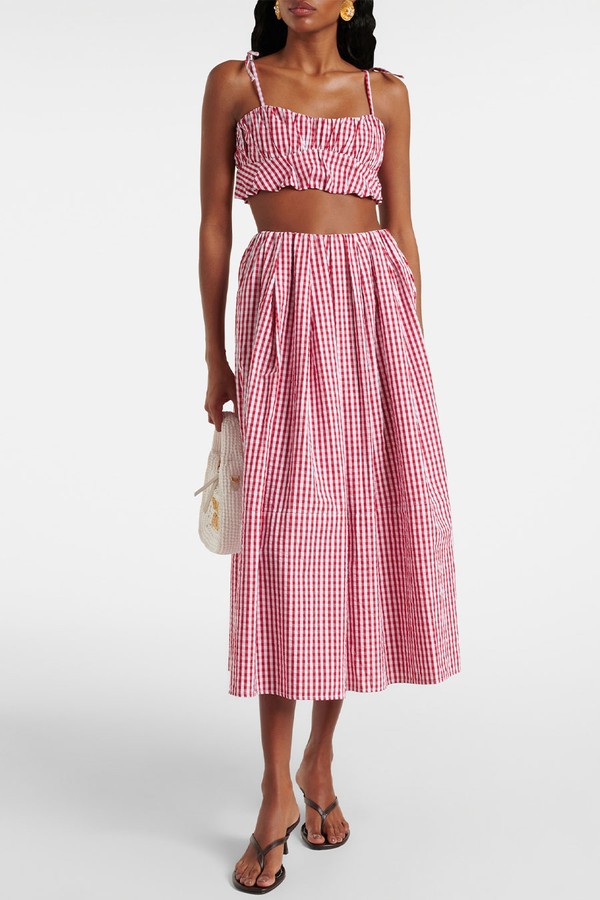 Solinas Gingham Cotton Poplin Midi Skirt from Faithfull
